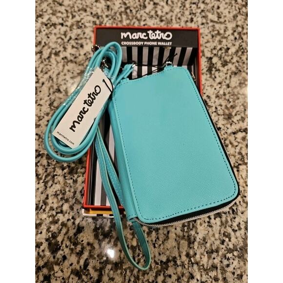 French Bulldog Dog Frenchie Wristlet Crossbody Phone Wallet Aqua 4.5 x 7.5 x 1 - Picture 2 of 5